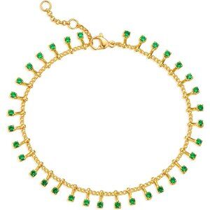 Gold Beaded Bracelets,18K Gold Plated Handmade Cute Satellite Diamond Cut Oval